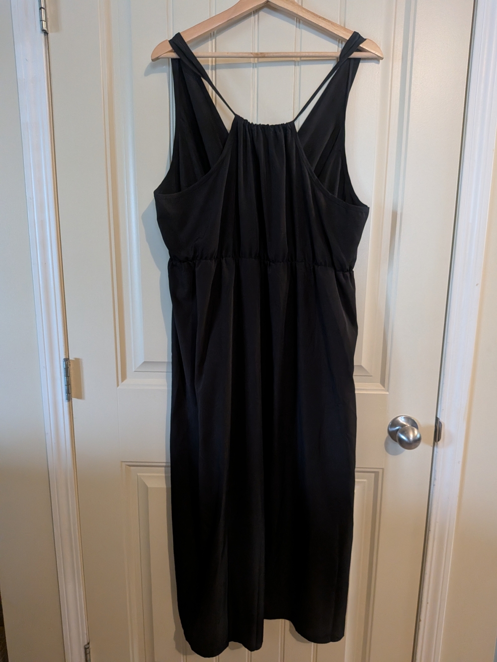 NEW Women’s Black Sleeveless Midi Dress With Back Spaghetti Straps
